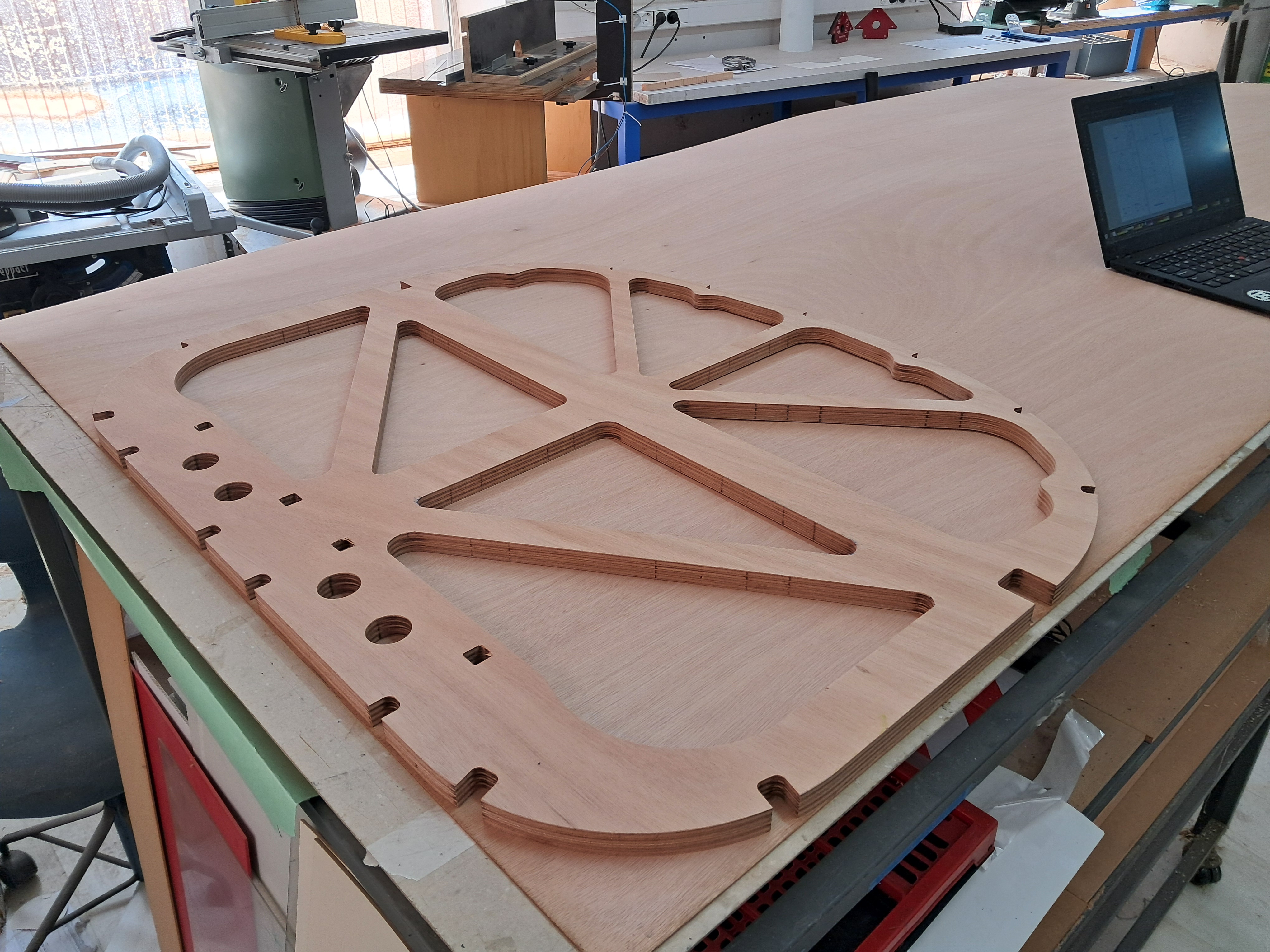 First time cutting one of the plywood sheets.