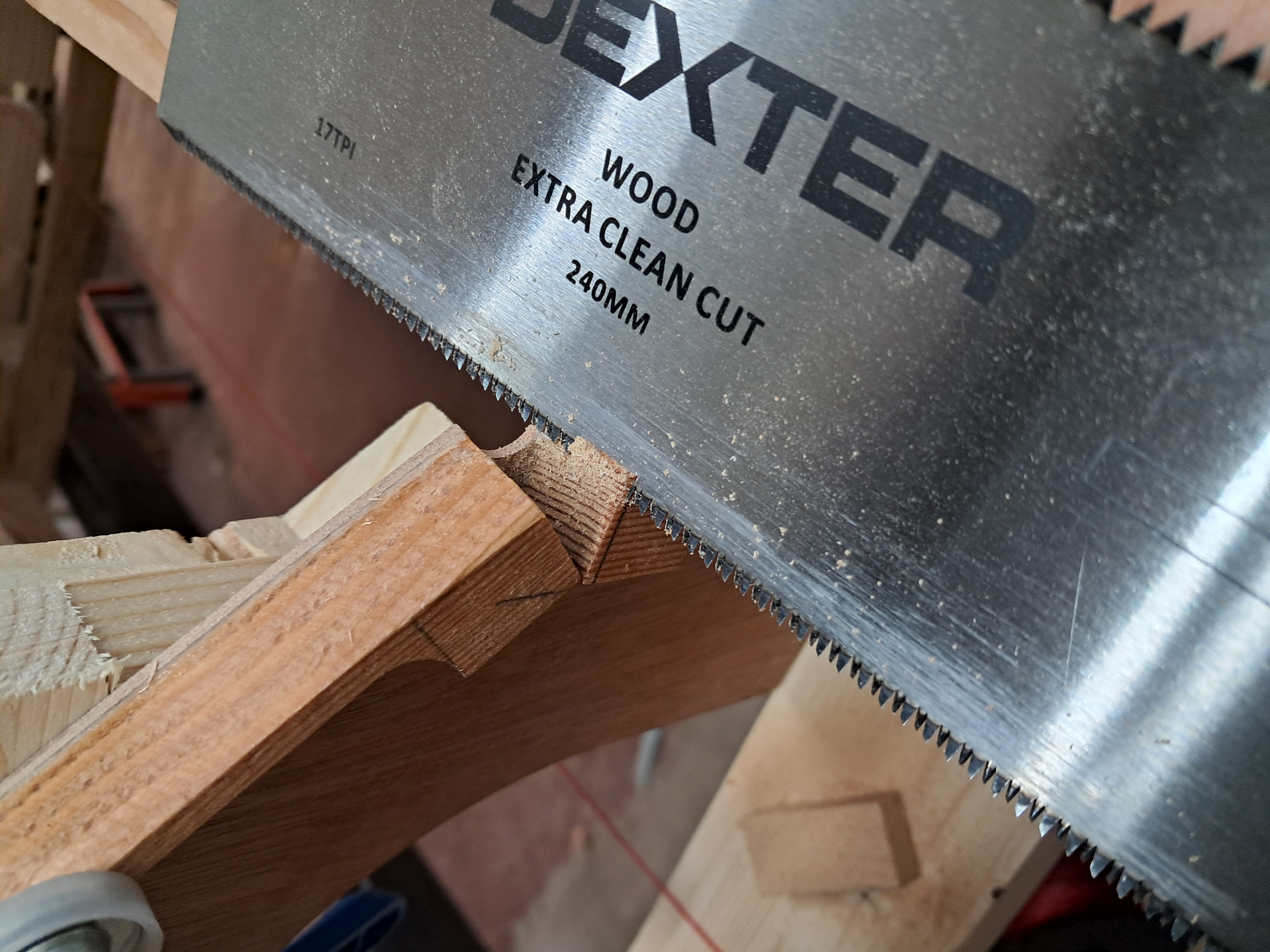 My favorite saw type: a Japanese-style pull saw, although this cheap version is not very good.