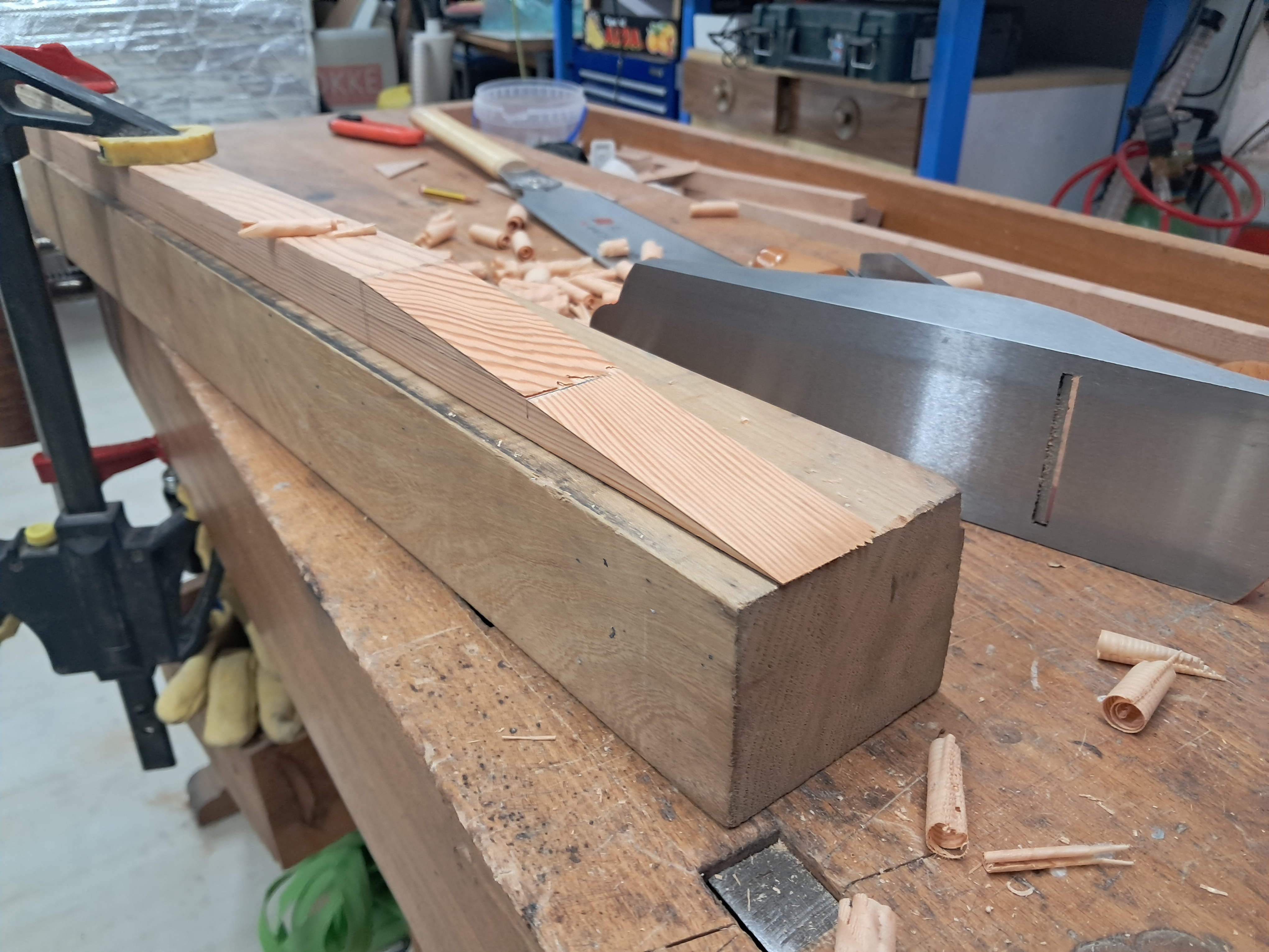 Planing the strips with 1:8 ratio.