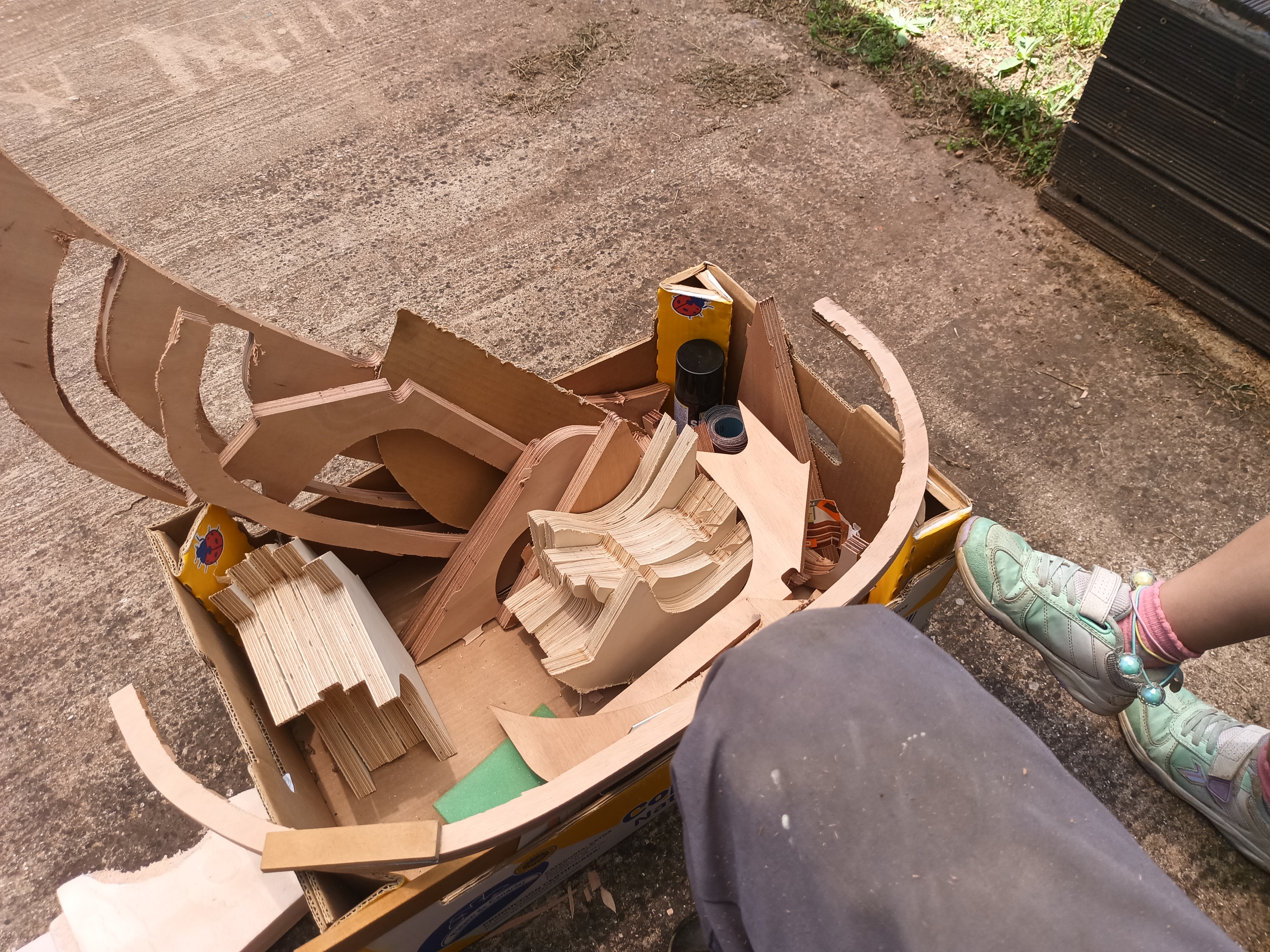 A box full of corners to sand.