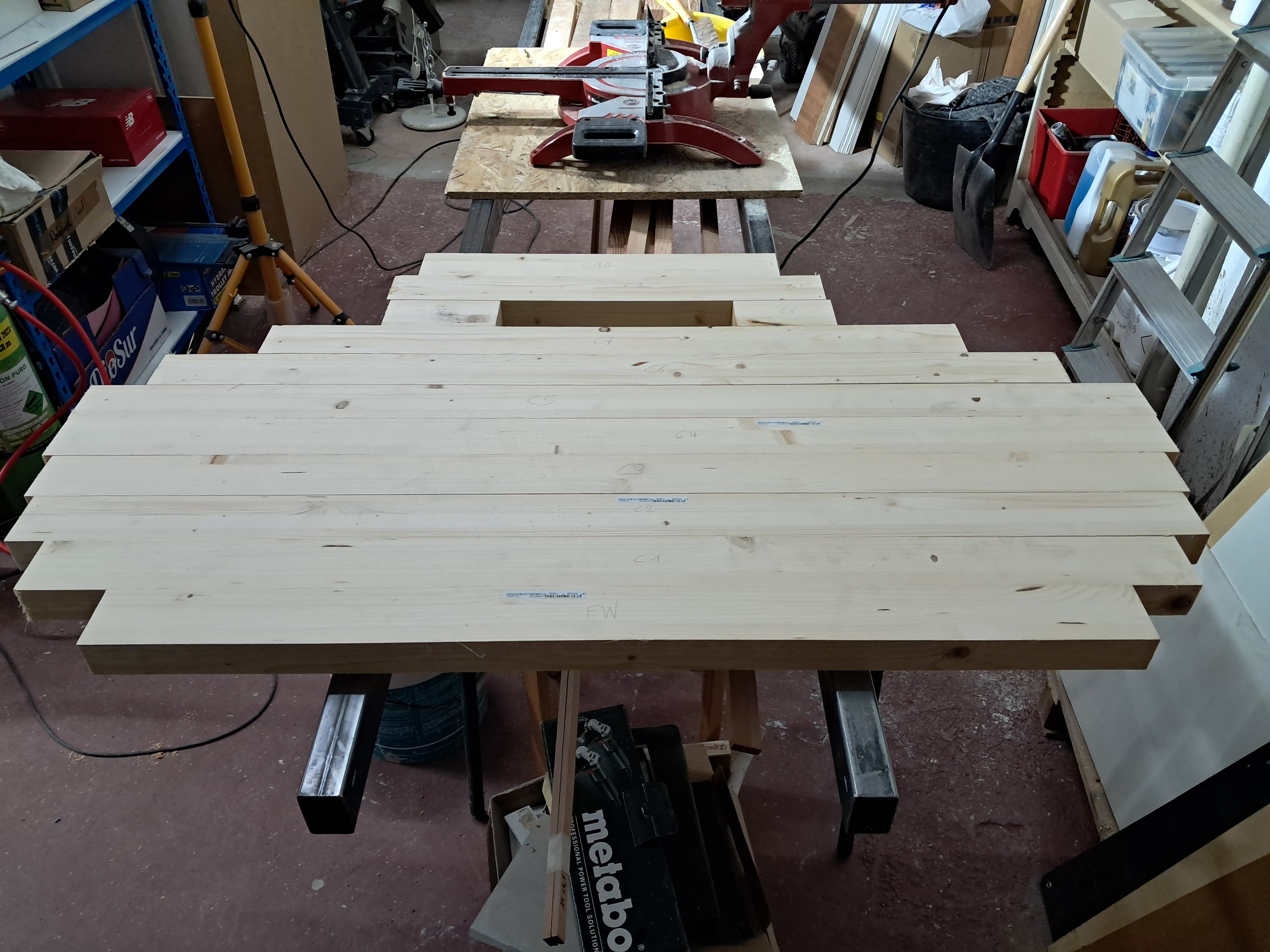 All beams cut to size.