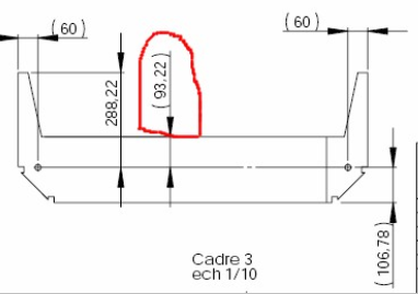 C3 mit dem 93 mm Bezugsmass zum Positionieren der Loecher.