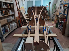 First 18x18 longeron rough-fitted on the side.