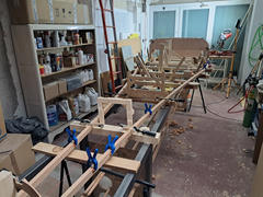 The lower 18x18 longerons in place, ready for bonding.
